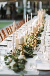 Metallic wedding table setting