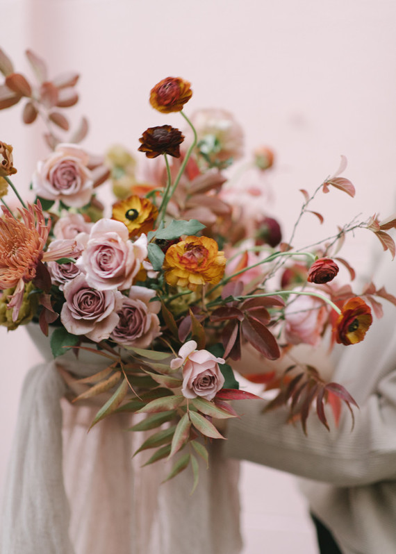 Jewel and pastel toned wedding bouquet