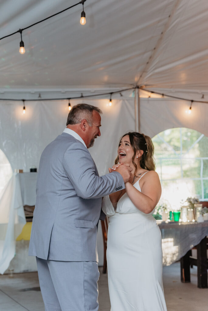 bride first dance with father at wedding