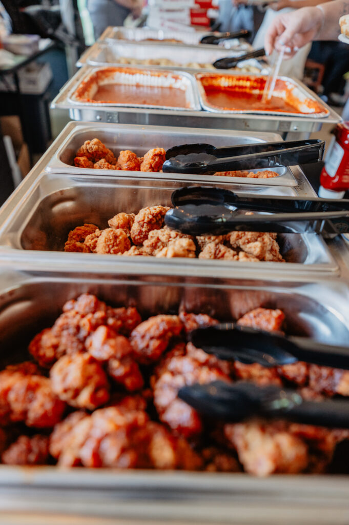 wing buffet for wedding reception dinner